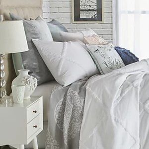 NWT Peri Chenille Lattice Full/Queen Duvet Cover Set with Two Pillow Shams